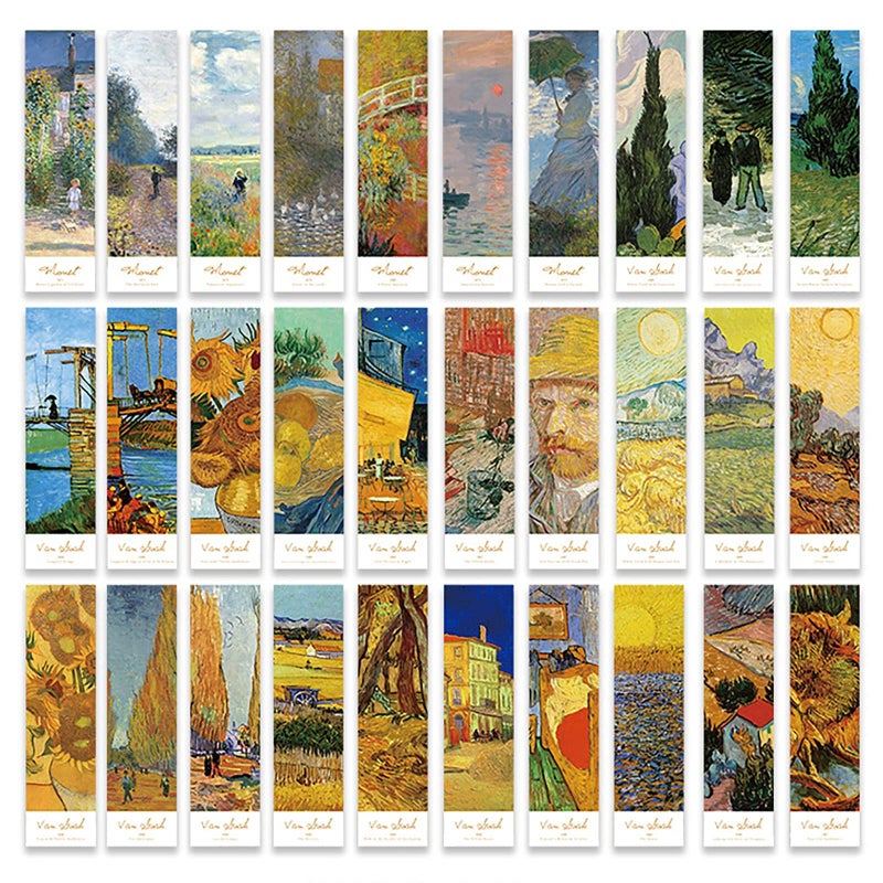 Doraking 30 قطعة من علامات Van Gogh Art Works الورقية لمحبي الكتب، مجموعة علامات الطباعة الشهيرة في صندوق (لوحة) - Image 1